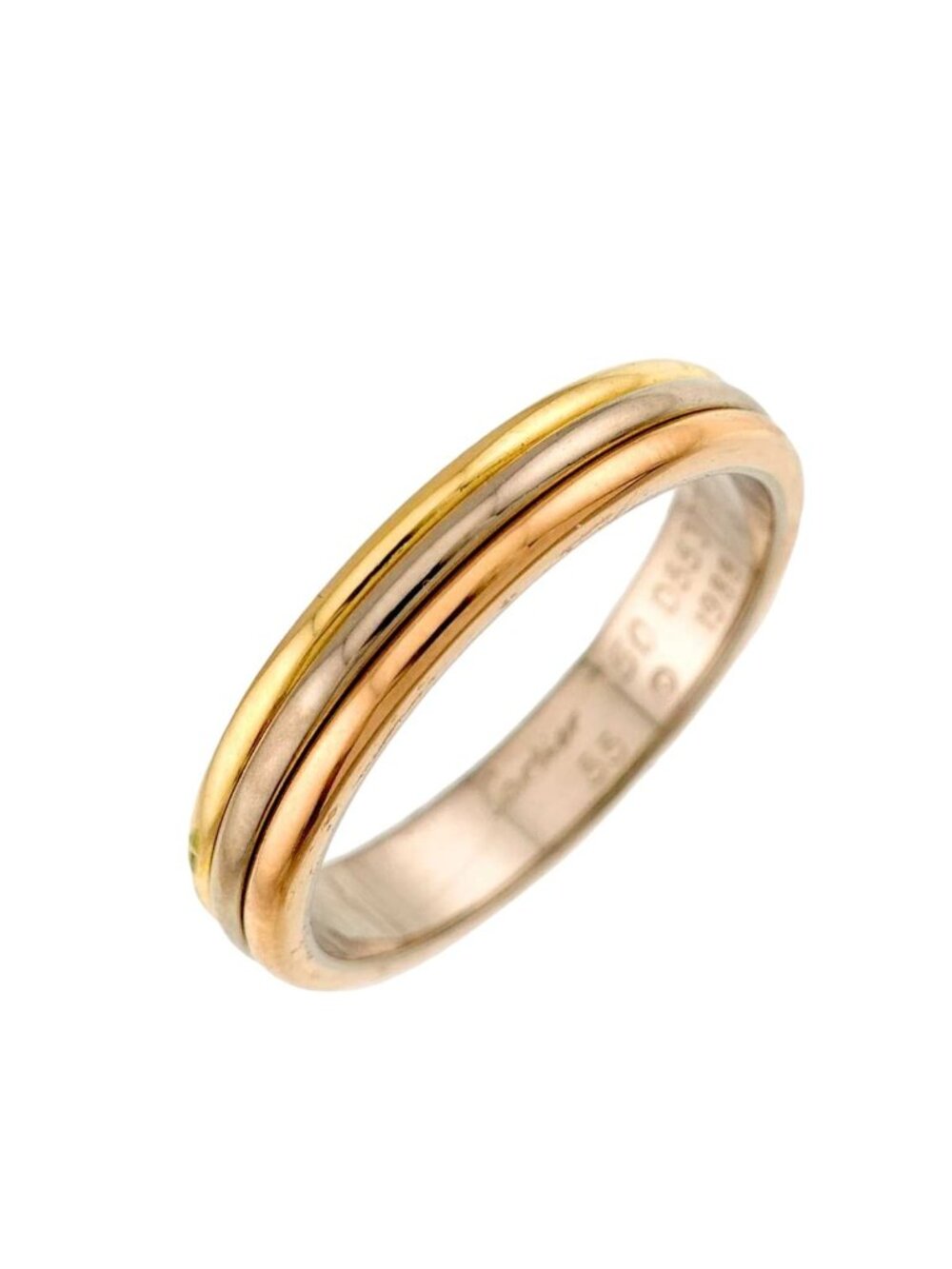 Cartier Vendome 55 Ring 18k Yellow Gold WG PG Three 750